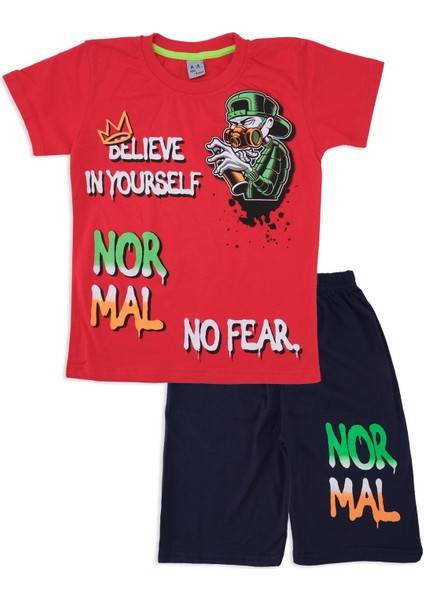 Erkek Çocuk Karakter Baskılı T-Shirt Şortlu 2'li Alt Üst Takım