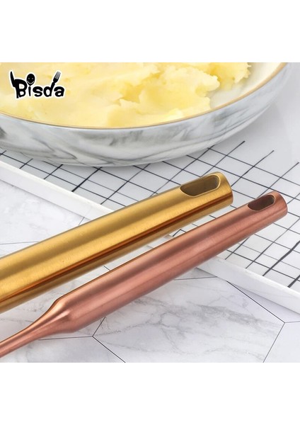 Kısa-Rosegold Stili Patates Ezici Paslanmaz Çelik Püresi Itici Mutfak Gereçleri Meyve Sebze Kırıcı Iki Stil Baskı Aparatı Pişirme Gadget'ı (Yurt Dışından) indirimleri