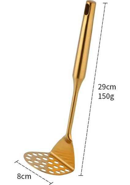 Uzun Altın Tarzı Patates Ezici Paslanmaz Çelik Püresi Itici Mutfak Gereçleri Meyve Sebze Kırıcı Iki Stil Baskı Aparatı Pişirme Gadget'ı (Yurt Dışından)