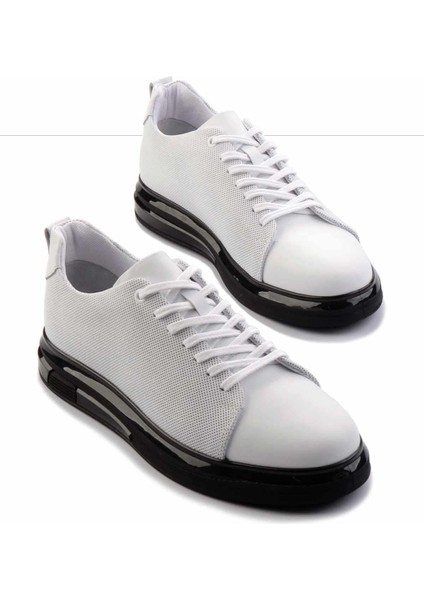 Beyaz Açma Hakiki Deri Erkek Casual Ayakkabı E01380108214