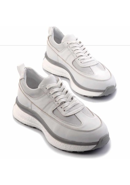 Beyaz Hakiki Deri Erkek Sneaker E01585734703