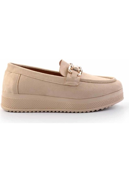 Bej Süet Kadın Loafer Ayakkabı K01311249502 fiyatları