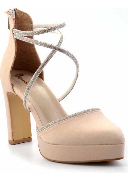 Mat Bej Saten Kadın Abiye Ayakkabı K01926032238 fiyatları