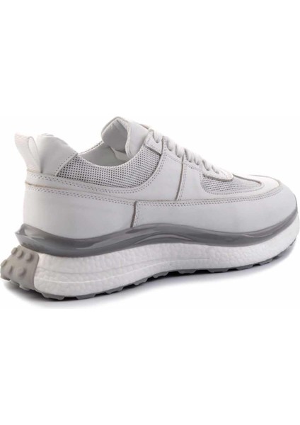 Beyaz Hakiki Deri Erkek Sneaker E01585734703 fırsatları