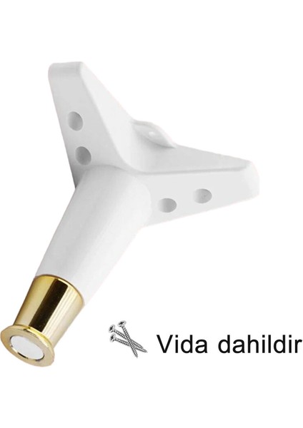 4 Adet Golden Ayak 15 cm Beyaz Altın Gold Mobilya Kanepe Sehpa Ünite Koltuk Ayağı Baza Ayak Ayakları