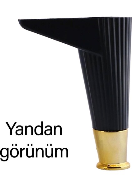 4 Adet Golden Ayak 15 cm Siyah Altın Gold Mobilya Kanepe Sehpa Ünite Koltuk Ayağı Baza Ayak Ayakları