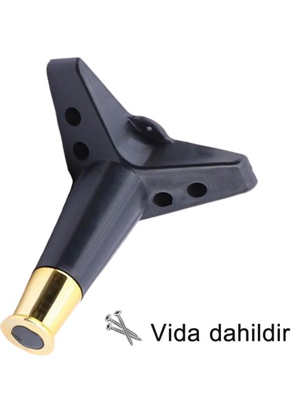 4 Adet Golden Ayak 15 cm Siyah Altın Gold Mobilya Kanepe Sehpa Ünite Koltuk Ayağı Baza Ayak Ayakları