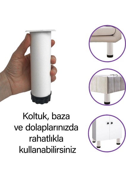 Metal Ayarlanabilir 15 cm Beyaz Destek Ayağı Mobilya Kanepe Baza Koltuk Dolap Sehpa Tv Ünitesi Ayağı fiyatları