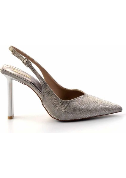 Platin Parlak Saten Kadın Abiye Ayakkabı K01209222238 fiyatları