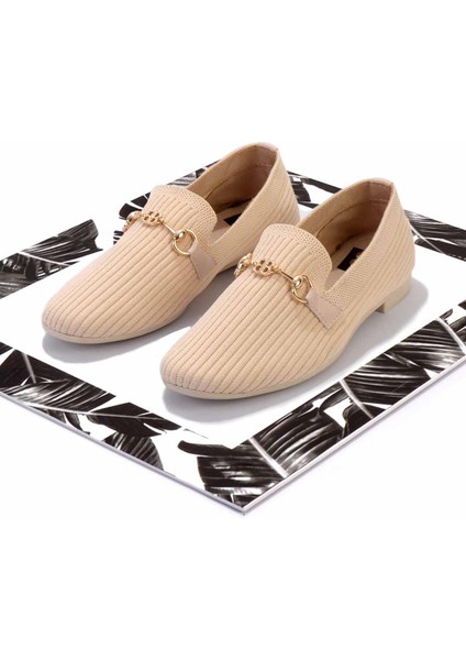 Bej Triko Kadın Loafer Ayakkabı K01320302682