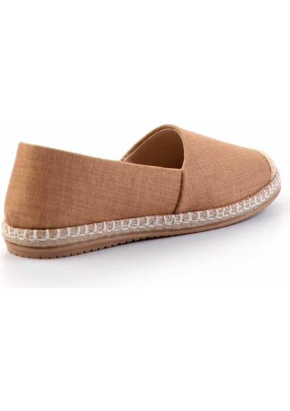 Taba Keten Kadın Espadril Düz Tabanlı Tekstil fırsatları