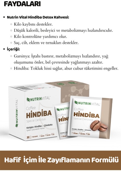 Hindiba Kahvesi Detox Diyet Kahve 30 Şaşe fırsatları