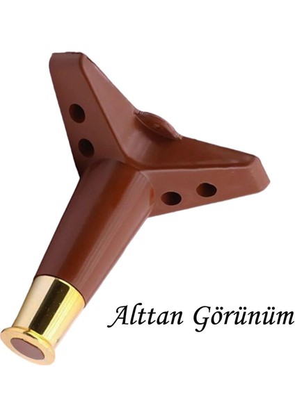 4 Adet Golden Ayak 15 cm Kahve Altın Gold Mobilya Kanepe Sehpa Ünite Koltuk Ayağı Baza Ayak Ayakları