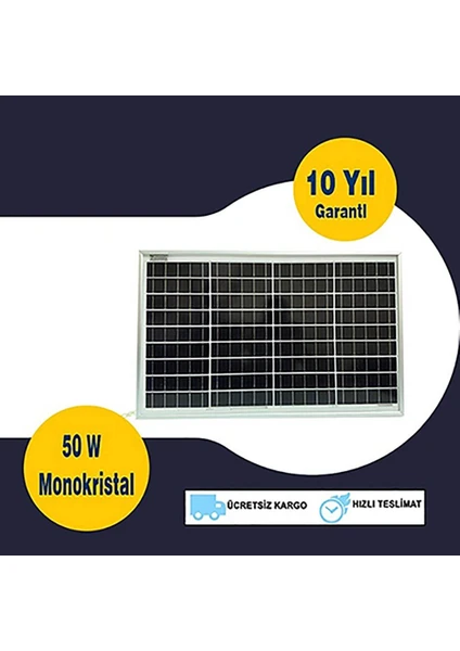 50 Watt Monokristal Güneş Paneli