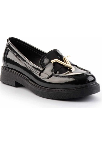 Siyah Kırışık Rugan Kadın Loafer Ayakkabı K01257067608 modelleri