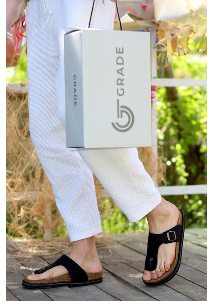 Hakiki Crazy Deri Eva Taban Parmak Arası Toka Detaylı Ortopedik Tasarım Erkek Terlik Sandalet modelleri