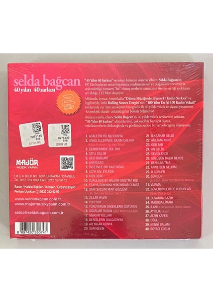 Selda Bağcan 40 Yılın 40 Şarkısı CD (Jelatininde Sıfır Cd)