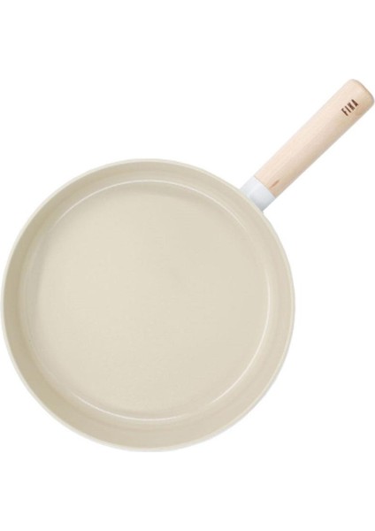 Döküm 28 cm Ahşap Saplı Bej Tava D-NEOF128