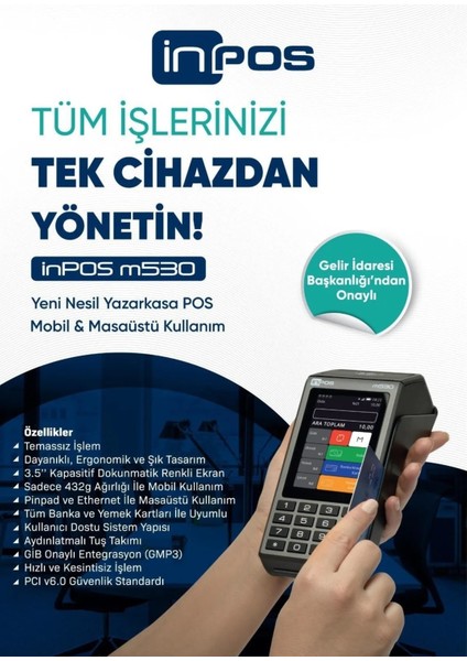 M530 Yeni Nesil Temassız Qr Karekod Ödeme Özellikli Yazar Kasa Pos