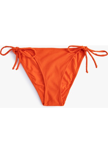 Bikini Altı Yanları Bağlamalı Dokulu Normal Bel