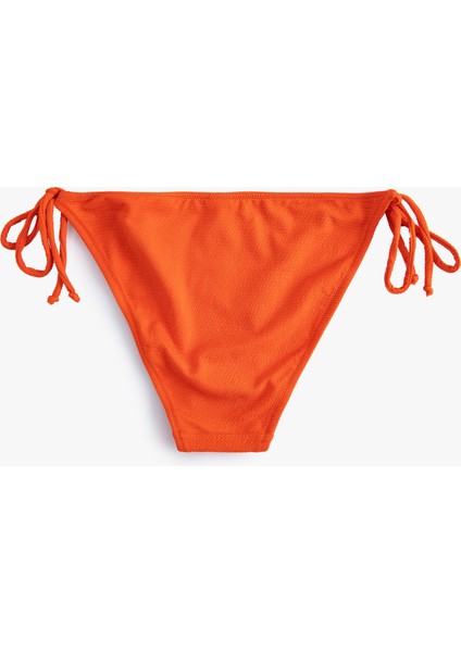 Bikini Altı Yanları Bağlamalı Dokulu Normal Bel
