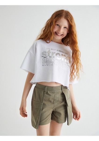 Kargo Mini Kot Etek Kapaklı Cep Detaylı Pamuklu