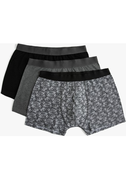 3'lü Boxer Seti Palmiye Baskılı Çok Renkli