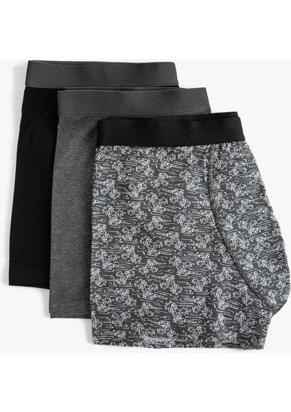 3'lü Boxer Seti Palmiye Baskılı Çok Renkli fiyatları