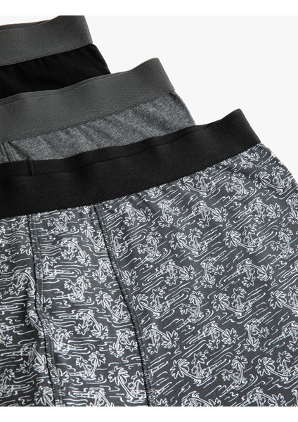 3'lü Boxer Seti Palmiye Baskılı Çok Renkli modelleri