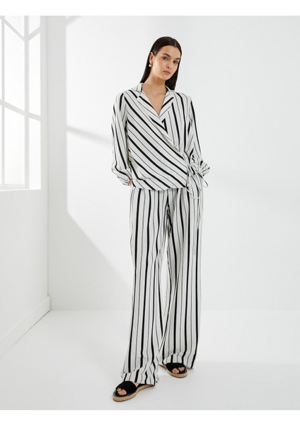 Bluz Kruvaze Bağlamalı Uzun Kollu