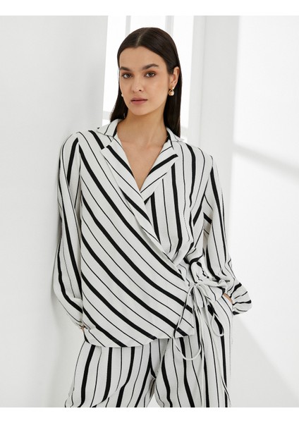 Bluz Kruvaze Bağlamalı Uzun Kollu fiyatları