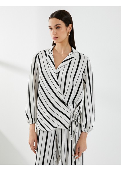 Bluz Kruvaze Bağlamalı Uzun Kollu modelleri