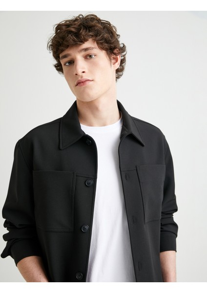 Gömlek Ceket Klasik Yaka Cep Detaylı Düğmeli