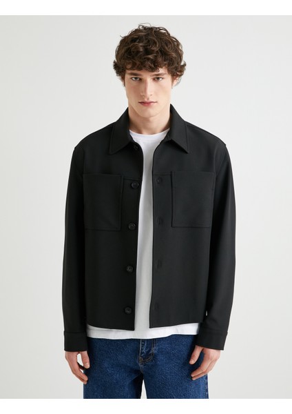 Gömlek Ceket Klasik Yaka Cep Detaylı Düğmeli modelleri