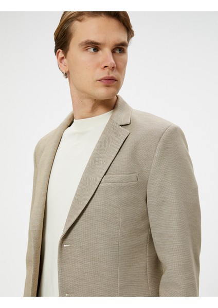 Blazer Ceket Slim Fit Düğmeli Cep Detaylı fırsatları
