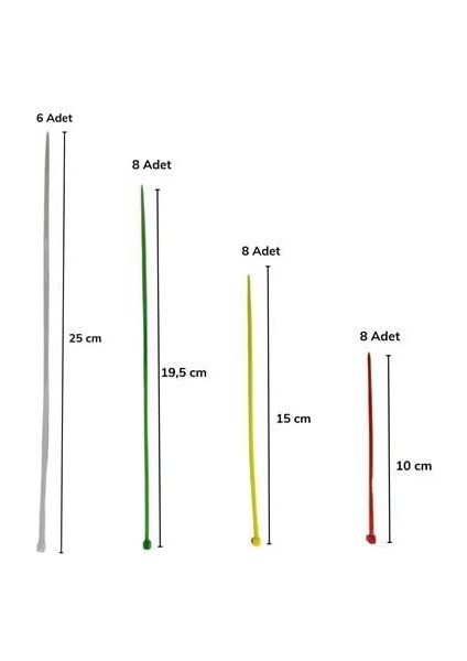 30 Parça Plastik Kablo Kelepçe Seti Kablo Düzenleyici Bağlama Bantları