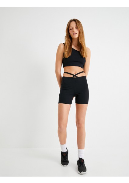 Çapraz Ip Detaylı Biker Tayt Yüksek Bel fiyatları