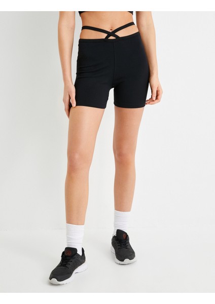 Çapraz Ip Detaylı Biker Tayt Yüksek Bel modelleri
