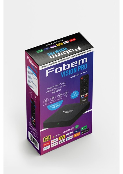 Vision Pro 6k Android Tv Box - Çanaksız Tv Izleme | Sesli Komut | Bluetooth | Wi-Fi | 4 GB Ram | 64 GB Hafıza