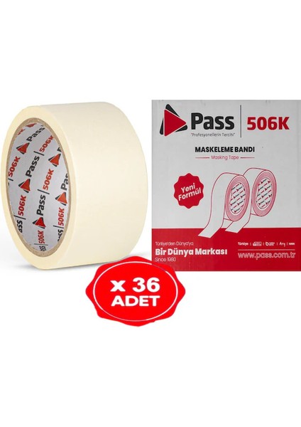 Maskeleme Bandı Kağıt Bant 48 mm x 20 Yrd 36 Adet