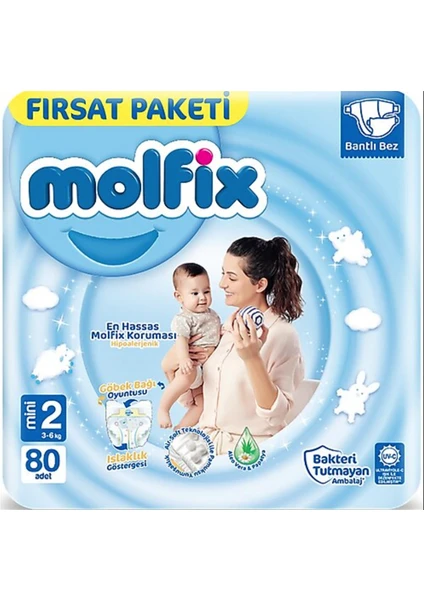 Bebek Bezi 2 Beden Mini 3-6 Kg 80li Fırsat Paketi