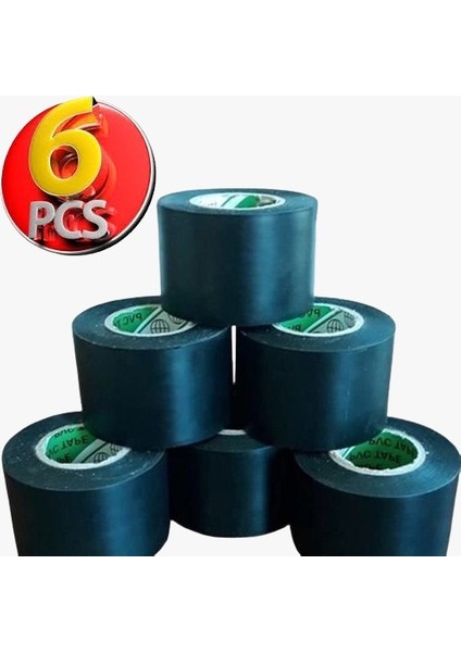 Pvc Isı Yalıtım Eklektrik Izolasyon Bandı 50 mm x 25 Yrd Siyah 6