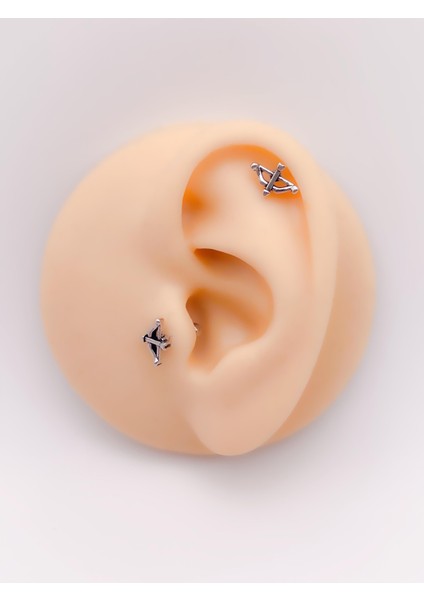 Cerrahi Çelik Piercing Yay Figürlü Kıkırdak Helix Tragus PIERCING(1ADET)