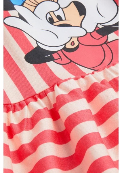 Minnie Çizgili Kız Çocuk Elbise