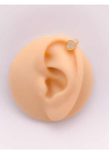 Halka Piercing Daire Zirkon Taşlı Kıkırdak Helix Tragus PIERCING(1ADET)