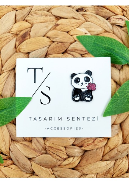 Rozet Metal Broş Yaka Okul Çantası Kıyafet Şapka Takı Aksesuar Panda Ayı Çiçek Sevimli Klips Rosette