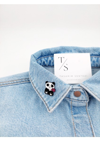 Rozet Metal Broş Yaka Okul Çantası Kıyafet Şapka Takı Aksesuar Panda Ayı Çiçek Sevimli Klips Rosette fiyatları