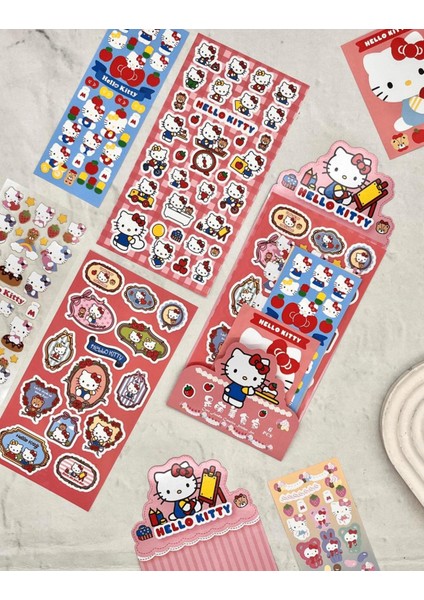 Sanrio Hello Kittty Karakteri 6 Yaprak Sticker Bullet Journal çıkartma