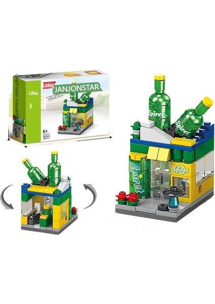 Janjon Star Çeşitli Sokak Görünümü Uyumlu Küçük Parçacık Yüksek Yapı Taşları Kutulu Eğitici Montaj Oyuncakları Çocuklar Için Erkek ve Kız Sprite Store (Yurt Dışından)