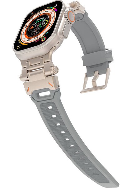 Apple Watch Ultra/ultra2 49MM ile Uyumlu Kordon Metal Başlıklı Silikon Kordon fiyatları